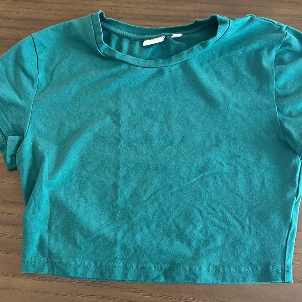 TNA jewel green crop top